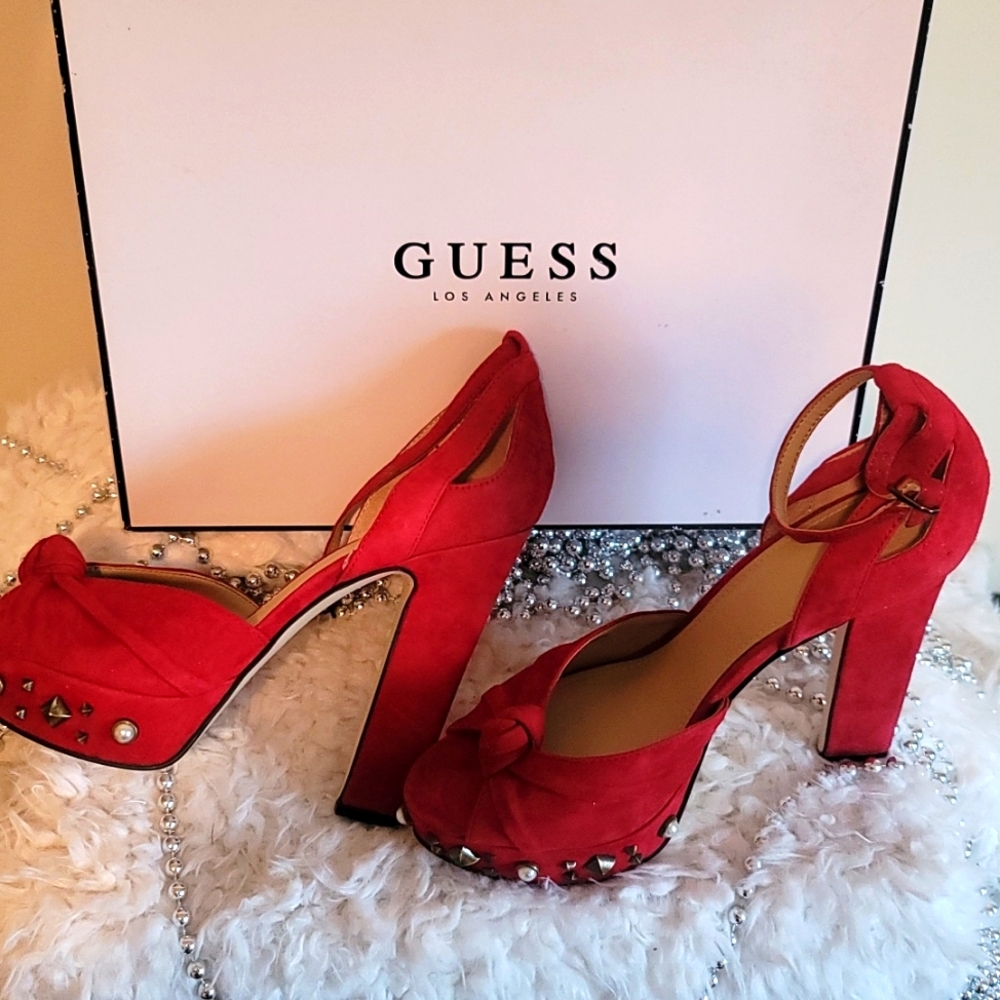 Guess Womens Kenzie2 Open Toe Ankle Strap Classic Pumps
